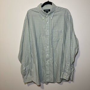 Brooks Brothers Men’s green blue plaid Long sleeve button down shirt in XL